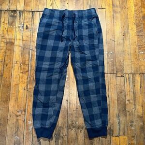 Hollister Pajama Pants Women's Medium Blue Checkered Elastic Waist Sleepwear
